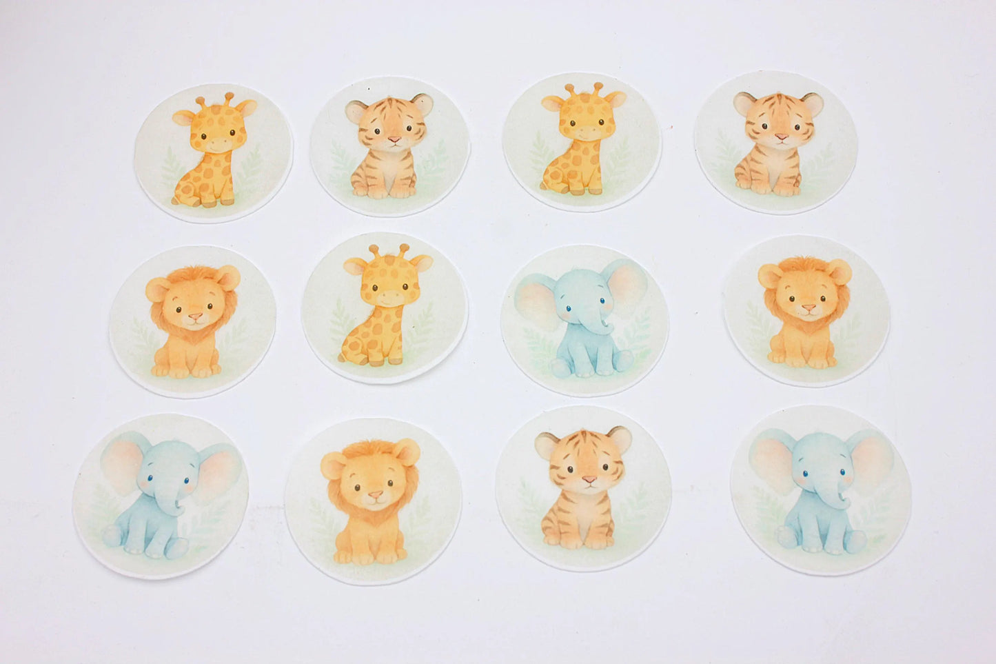 Jungle & Safari Animals Cupcake Toppers (12)