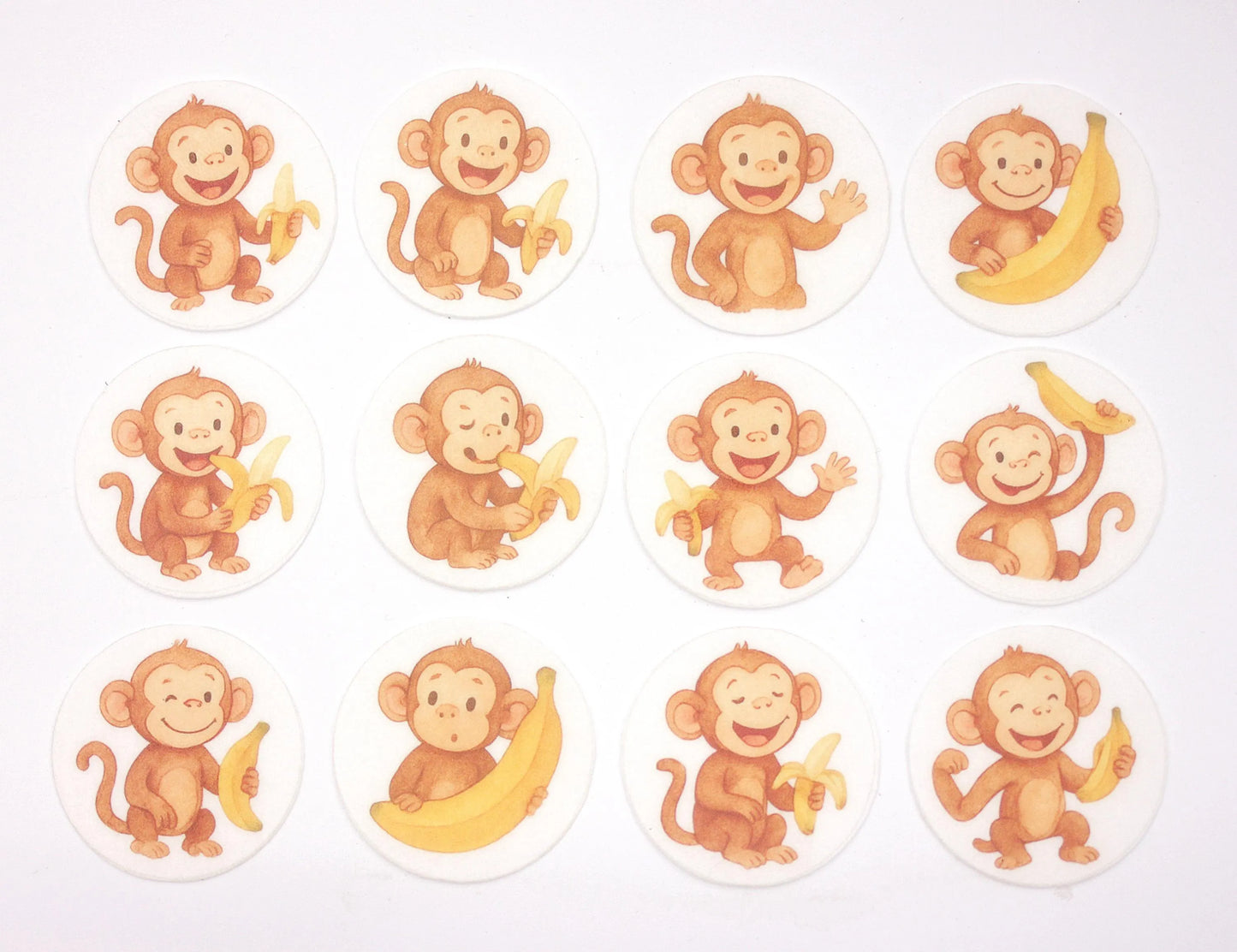 Monkey Cupcake Toppers (12)