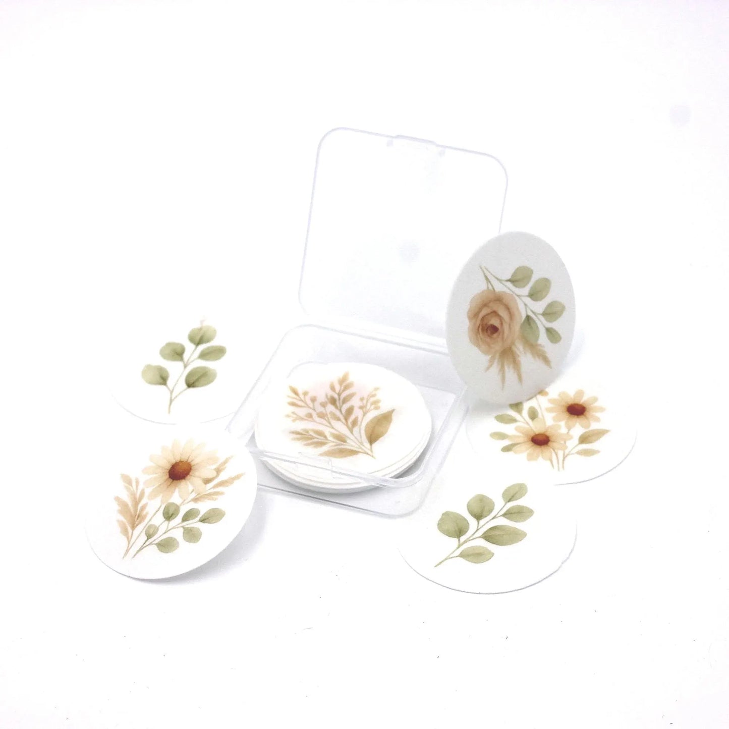 Boho Floral Cupcake Toppers (12)