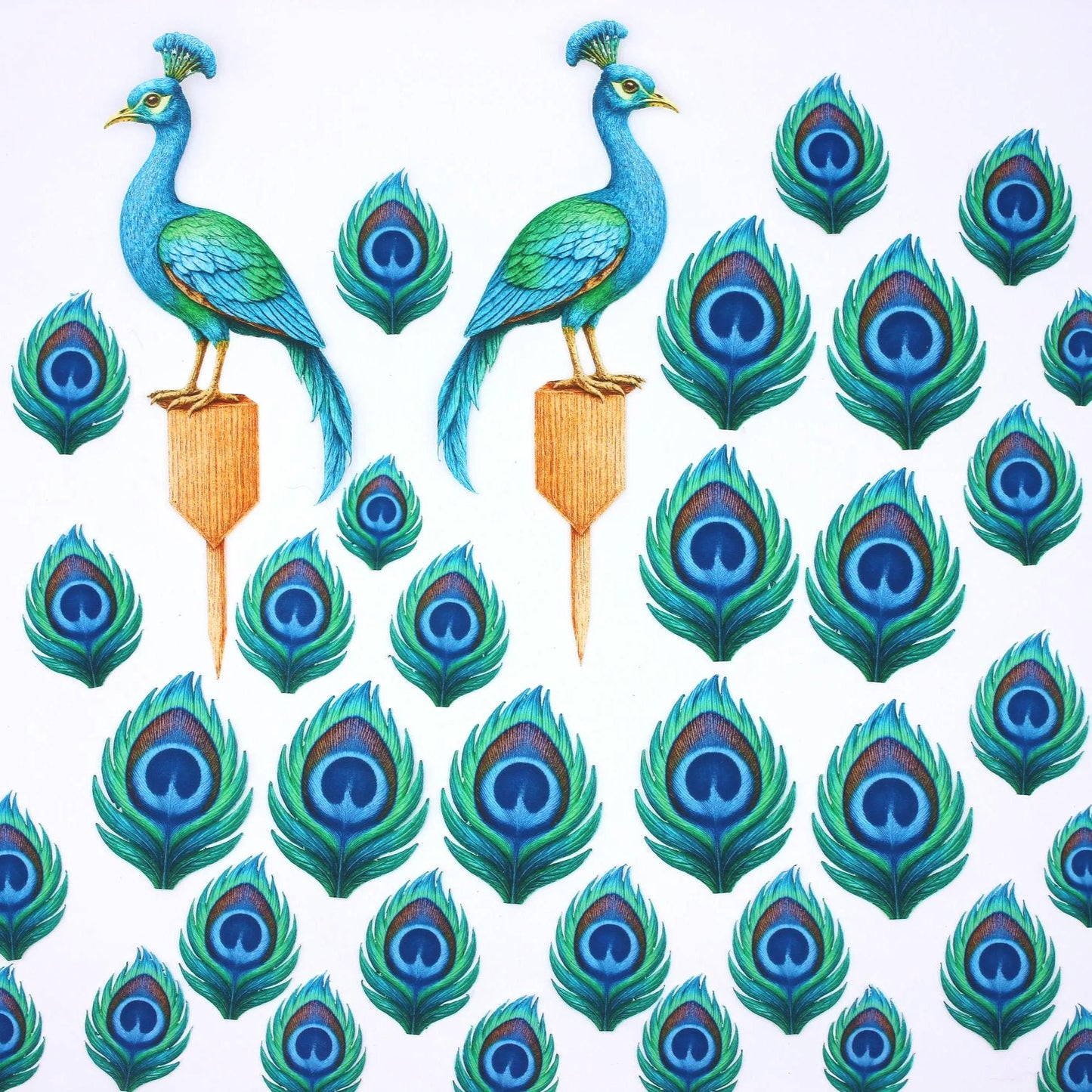 Peacock Cupcake Toppers