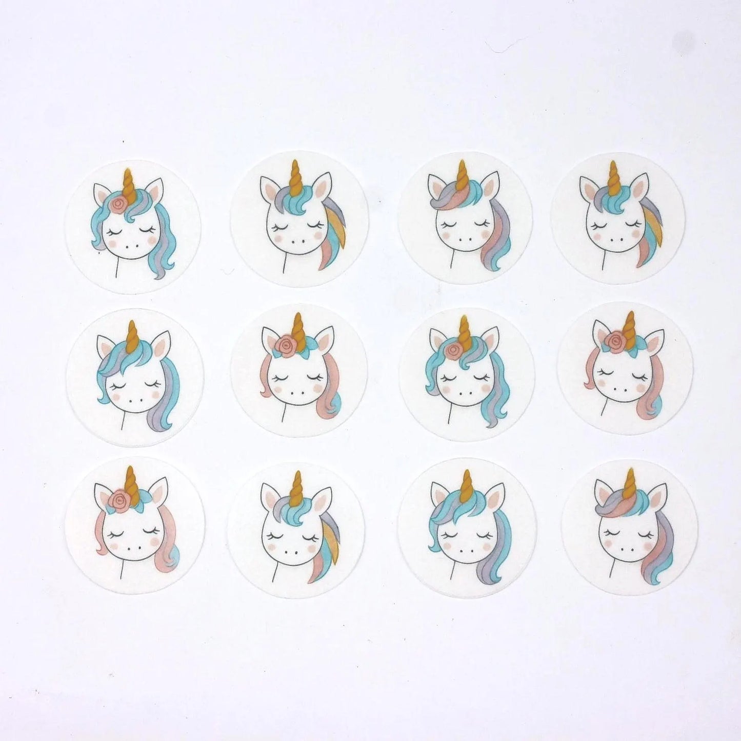 Cute Unicorn Cupcake Toppers (12)