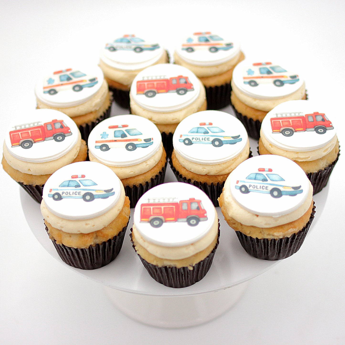 Emergency Vehicle Cupcake Toppers (12)