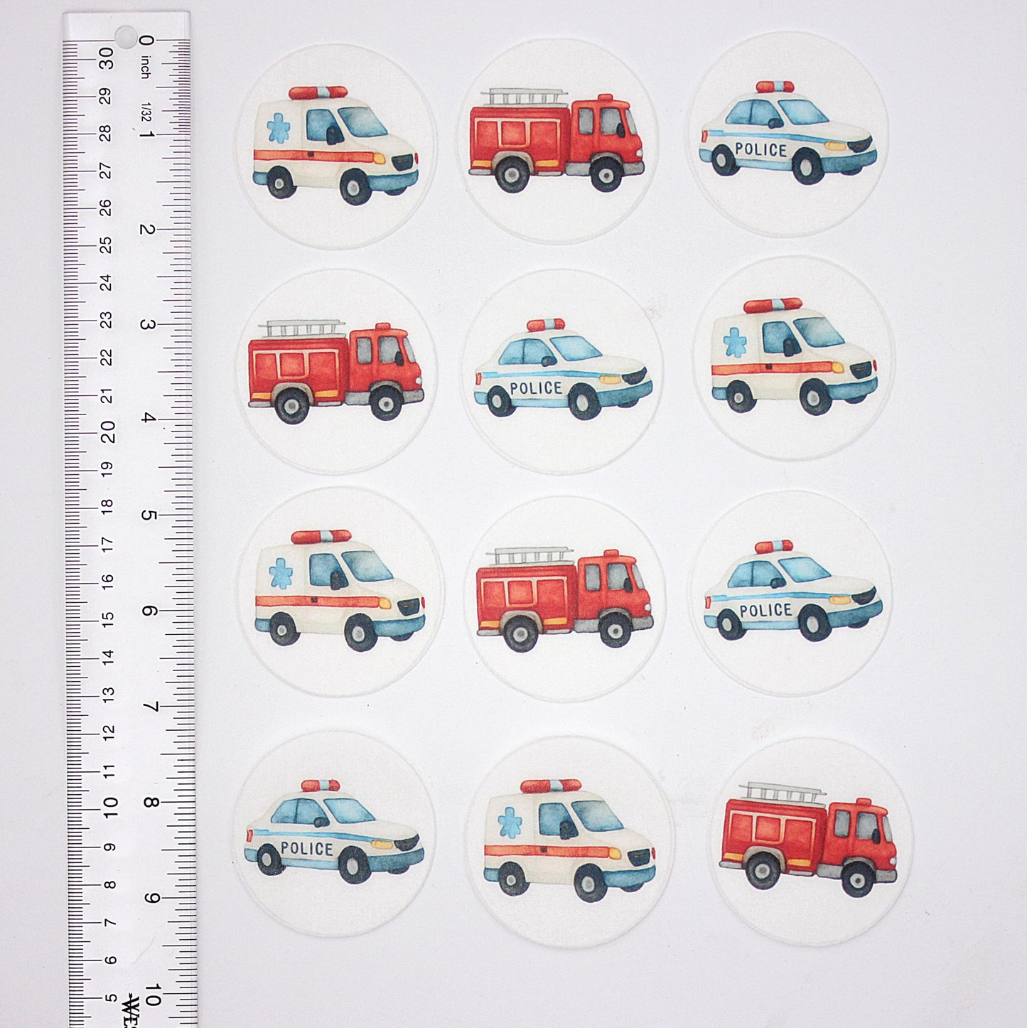 Emergency Vehicle Cupcake Toppers (12)