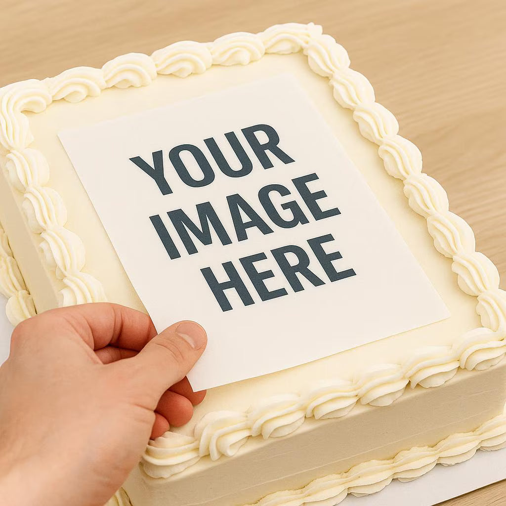 Custom Photo Edible Image Sheet | 8x11 Uncut Paper | Personalized Edible Print | Your Image Here | Custom Cake or Cupcake Topper Sheet