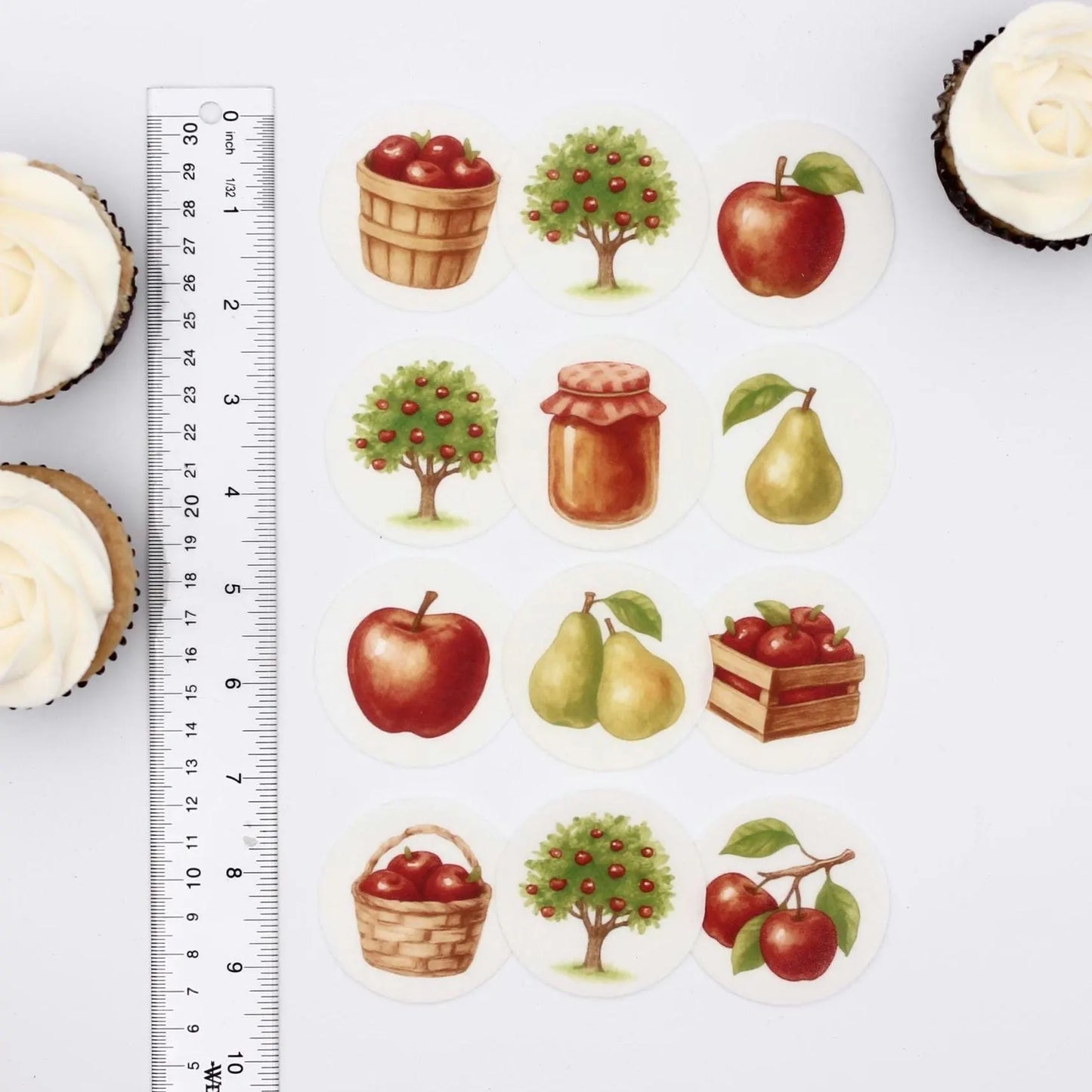 Orchard & Fruit Cupcake Toppers (12)
