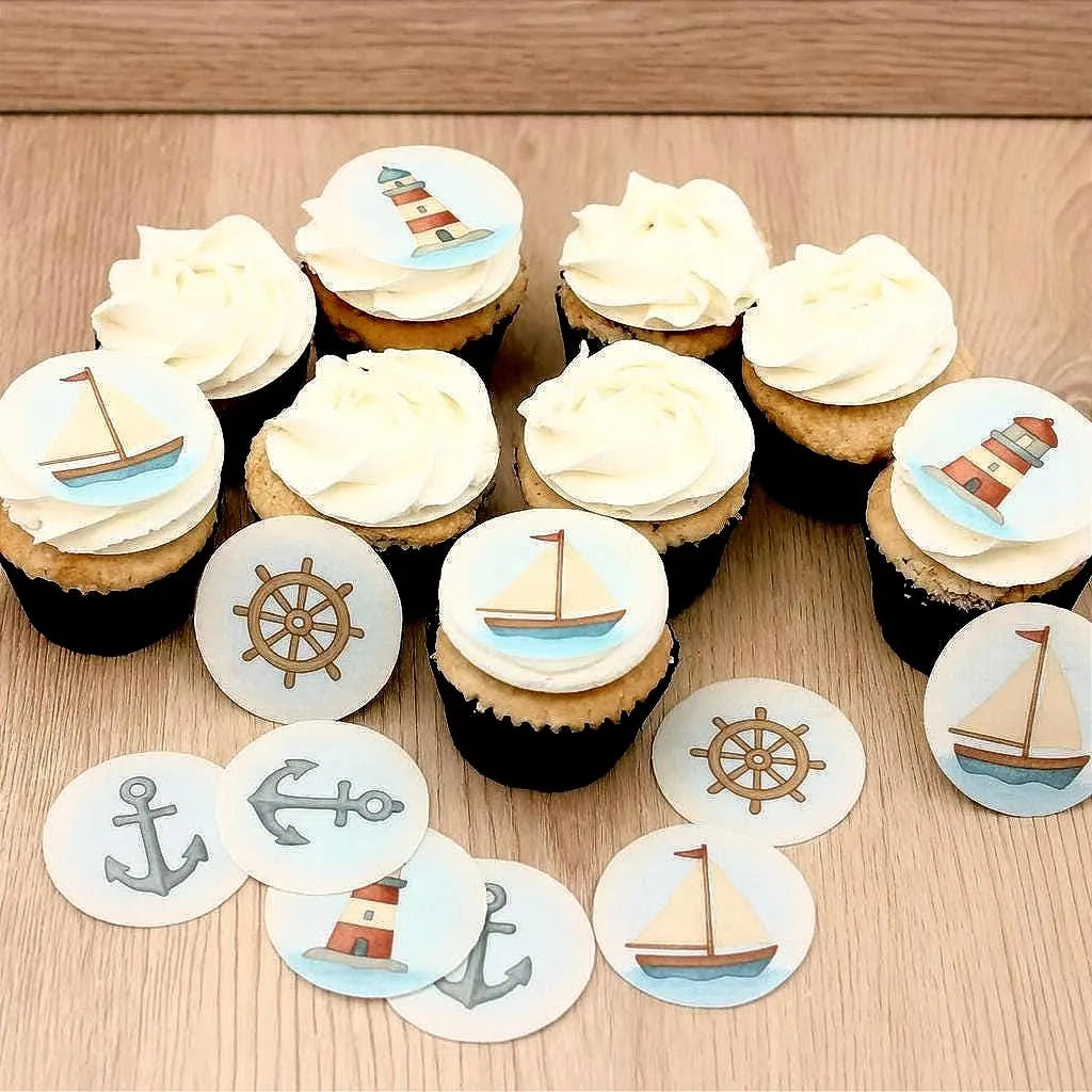 Nautical Cupcake Toppers (12)