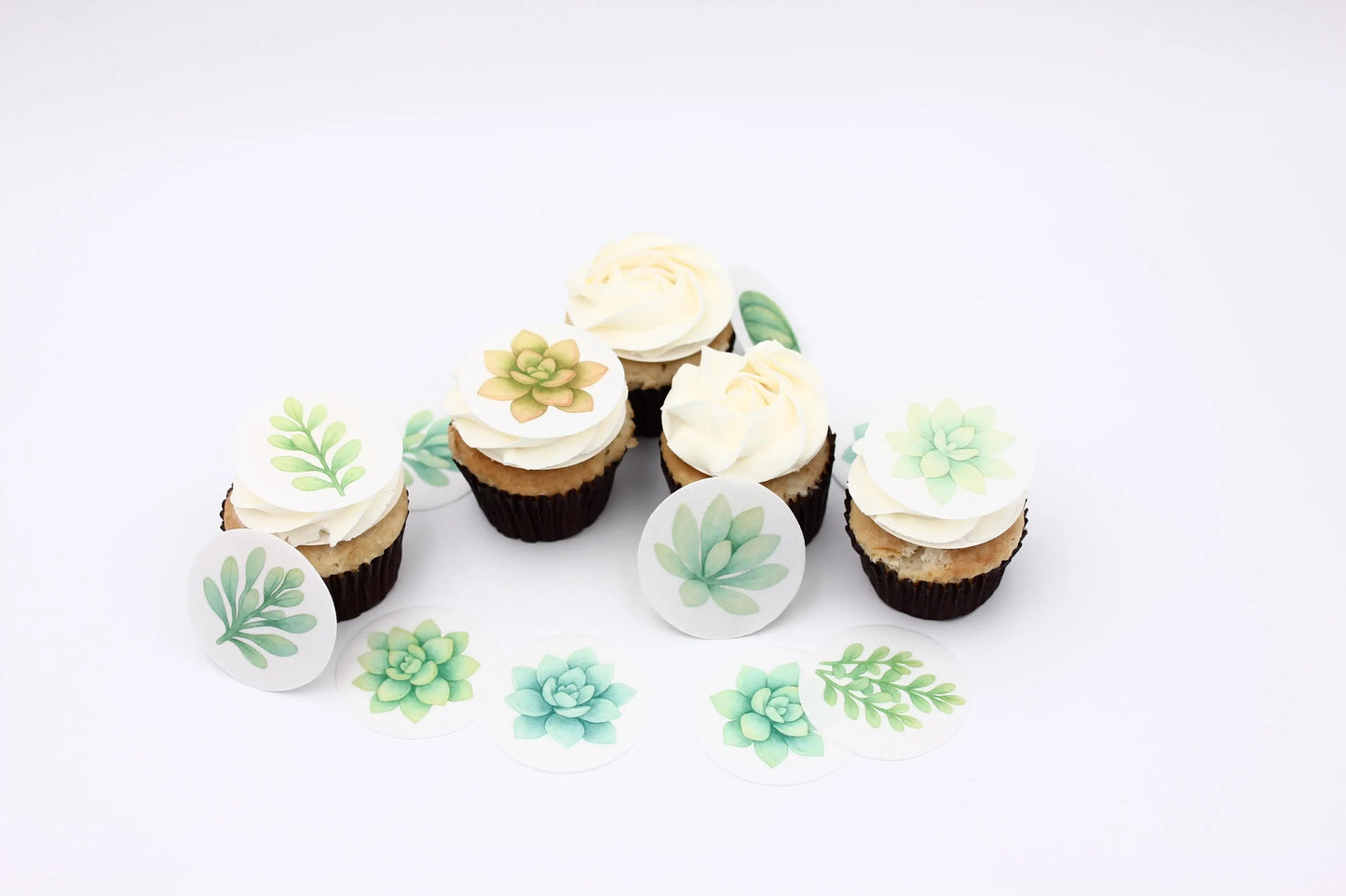 Succulent Cupcake Toppers (12)