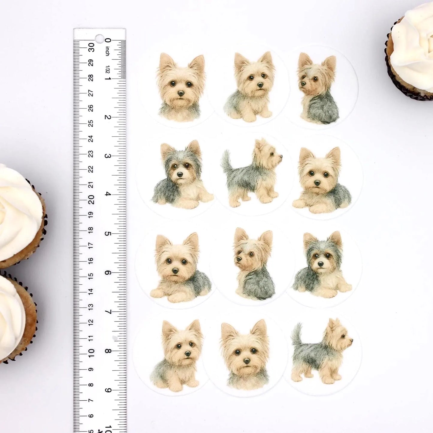Yorkshire Terrier Cupcake Toppers (12)
