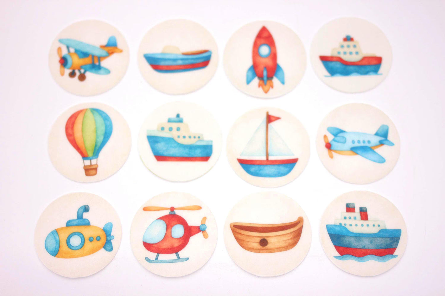 Air & Water Vehicle Cupcake Toppers (12)