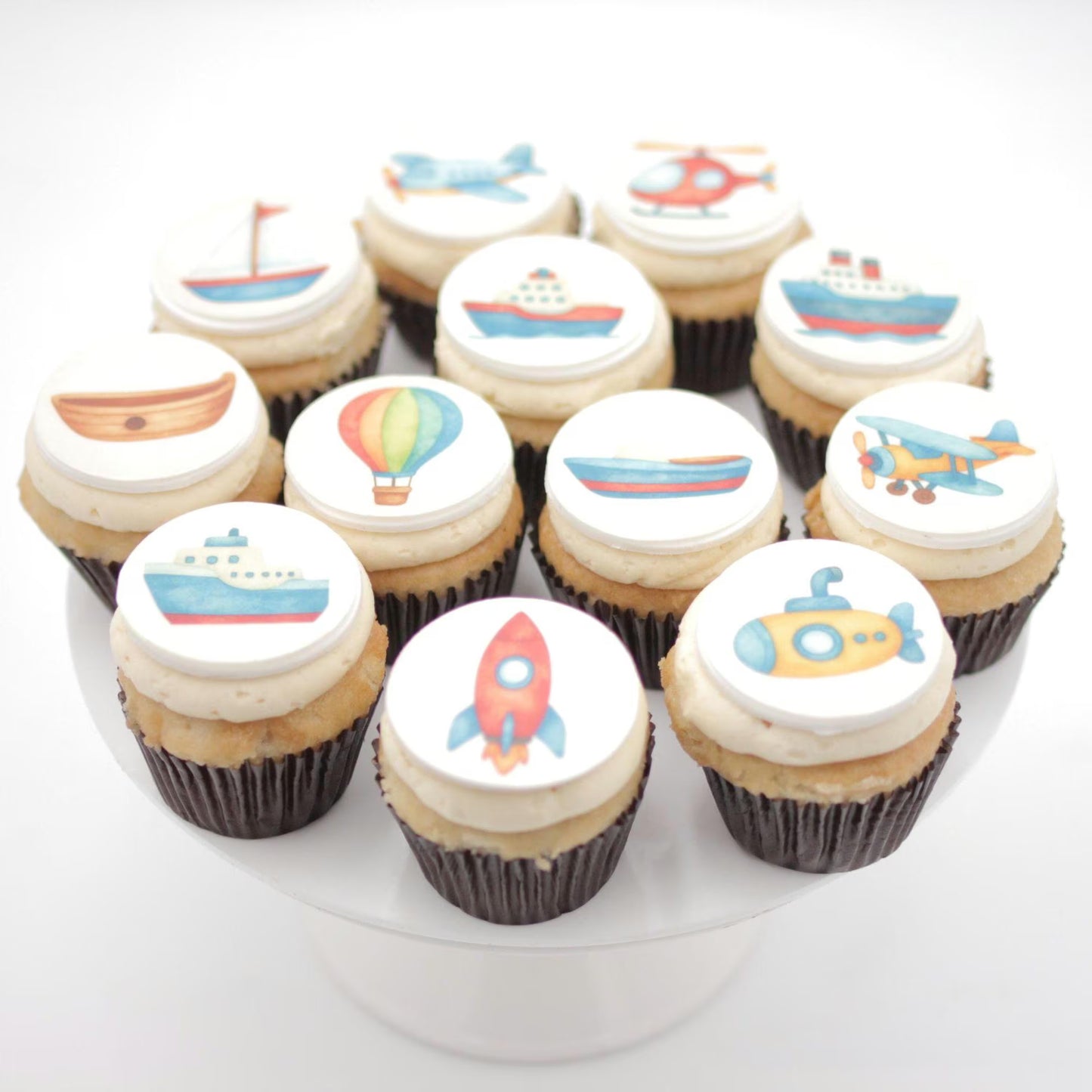Air & Water Vehicle Cupcake Toppers (12)