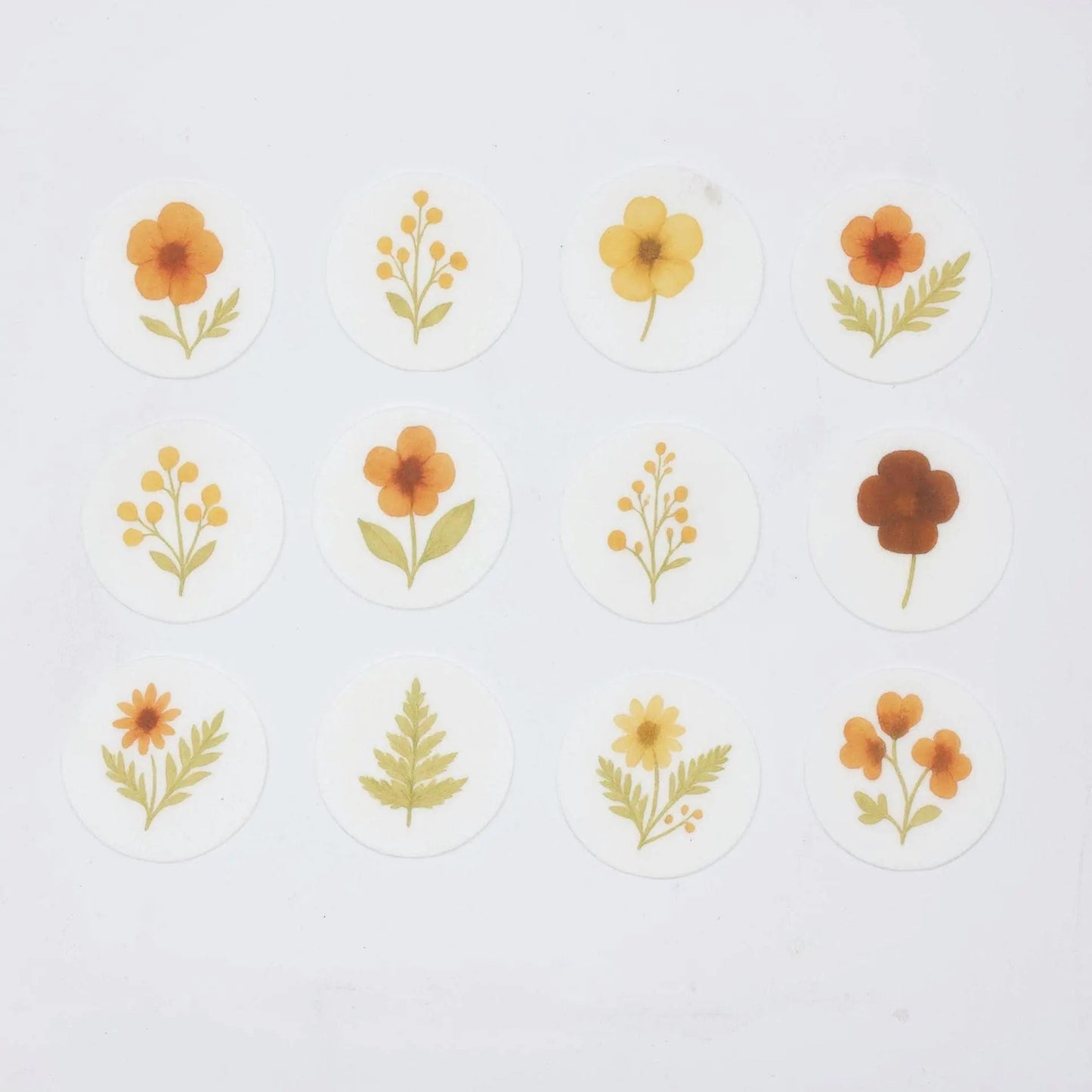 Rustic Harvest Floral Cupcake Toppers (12)