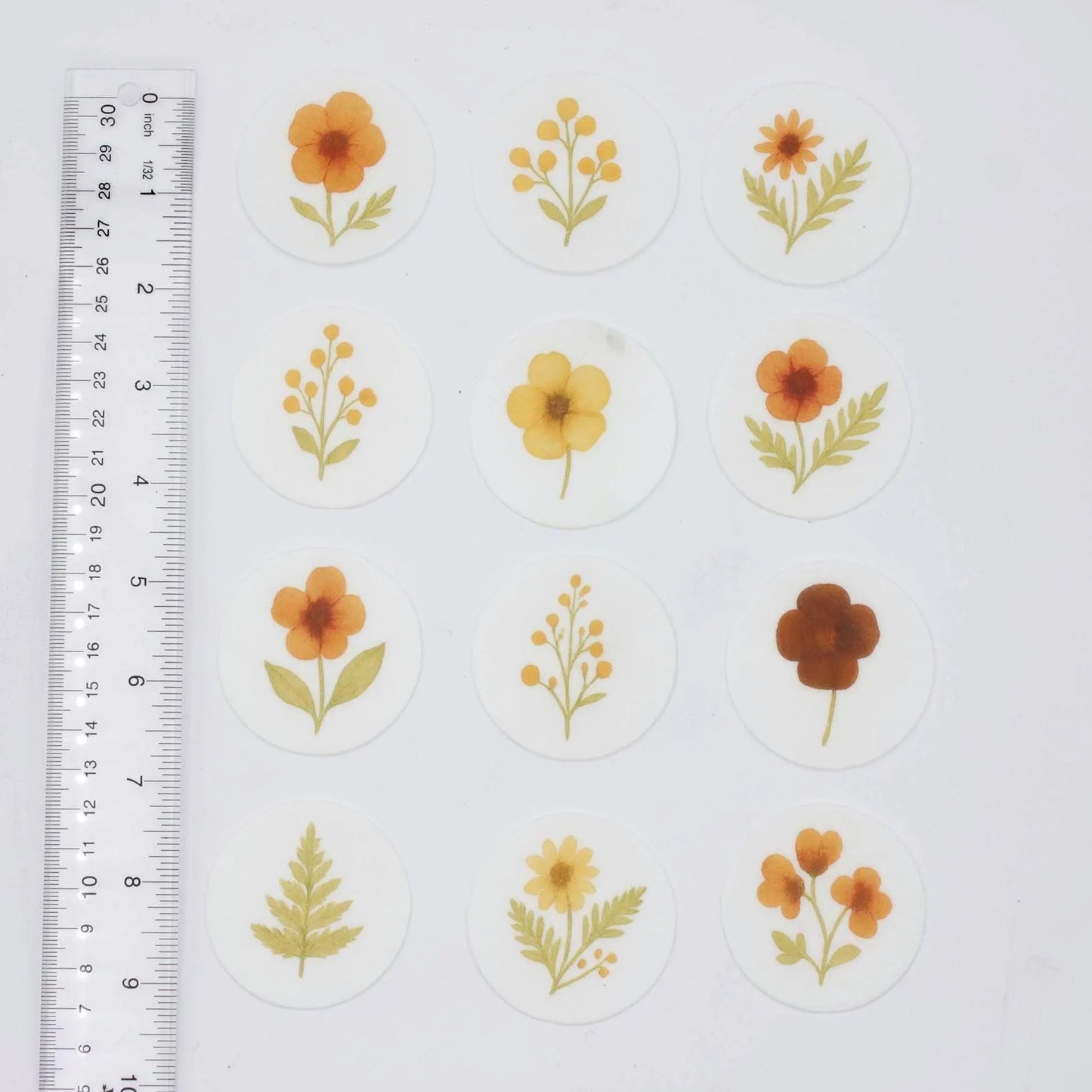 Rustic Harvest Floral Cupcake Toppers (12)