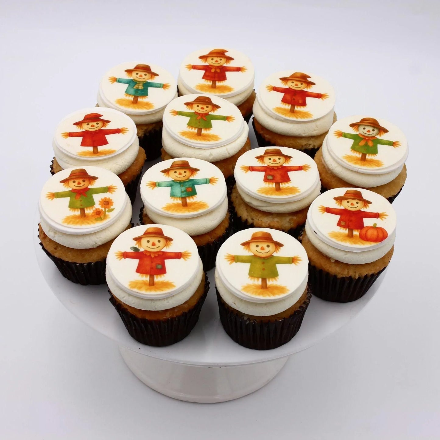 Scarecrow Cupcake Toppers (12)