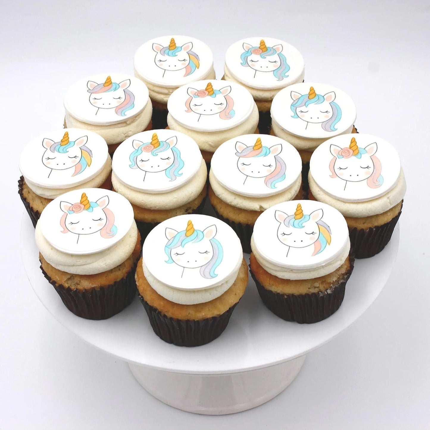 Cute Unicorn Cupcake Toppers (12)