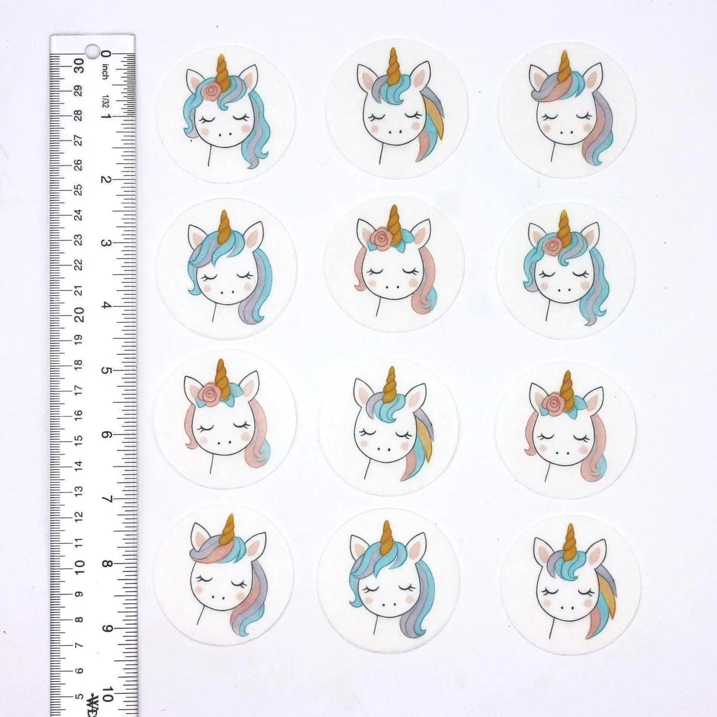 Cute Unicorn Cupcake Toppers (12)