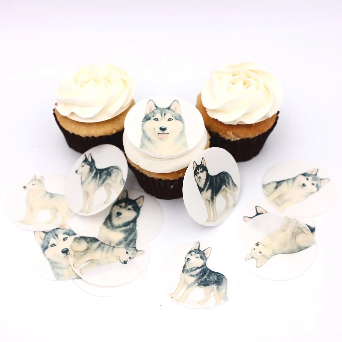 Husky Cupcake Toppers (12)