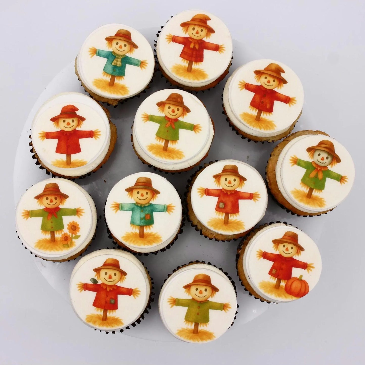 Scarecrow Cupcake Toppers (12)