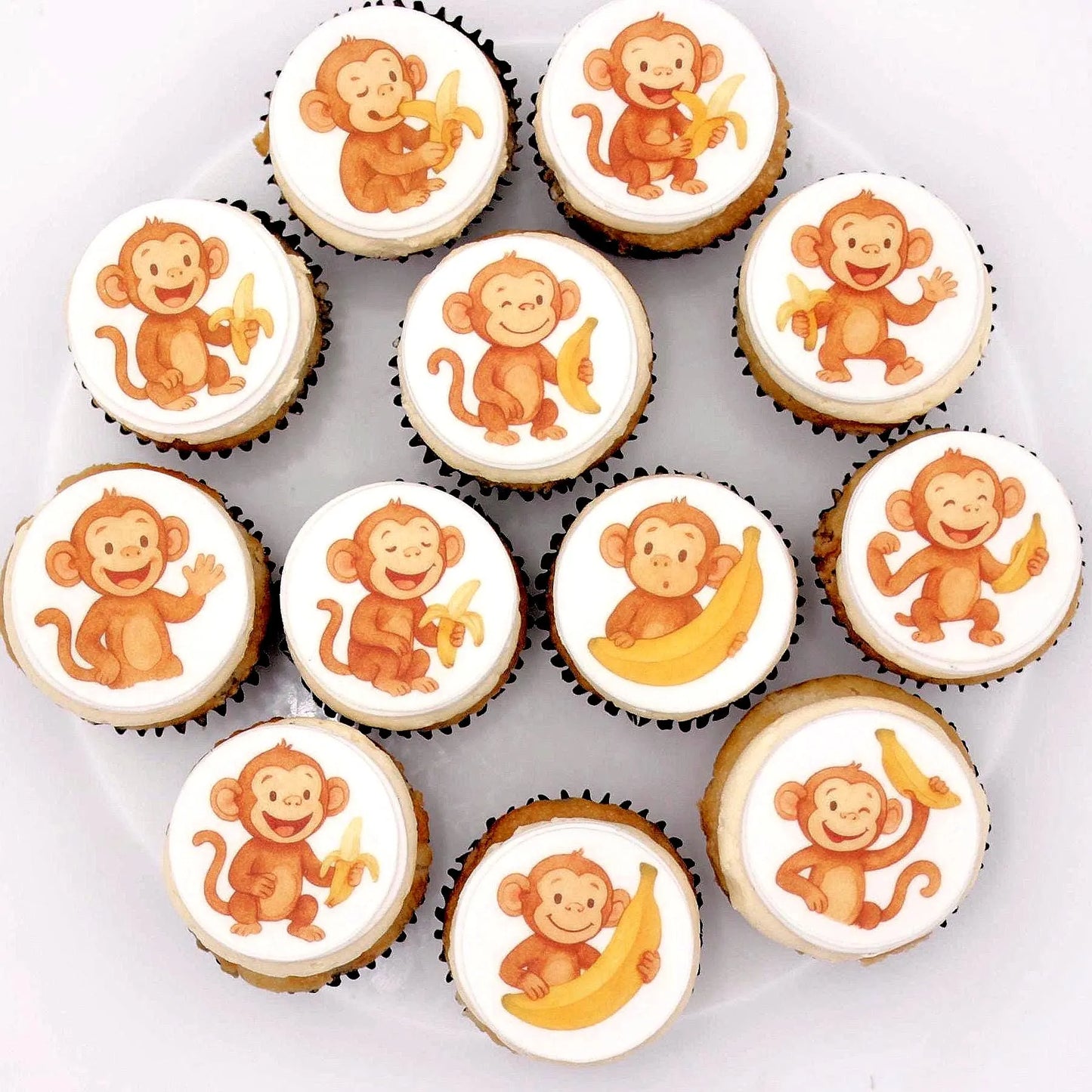 Monkey Cupcake Toppers (12)