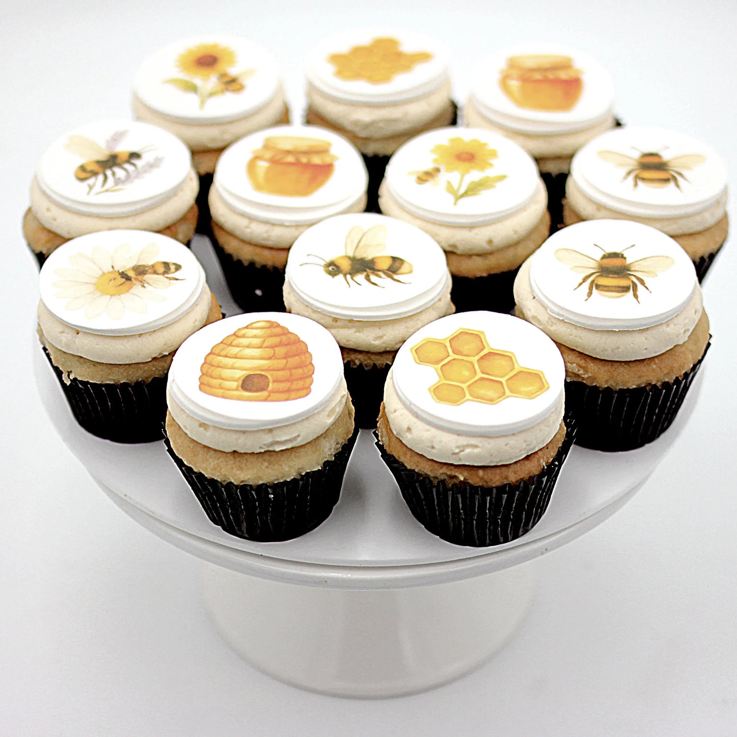 Bee Cupcake Toppers (12)