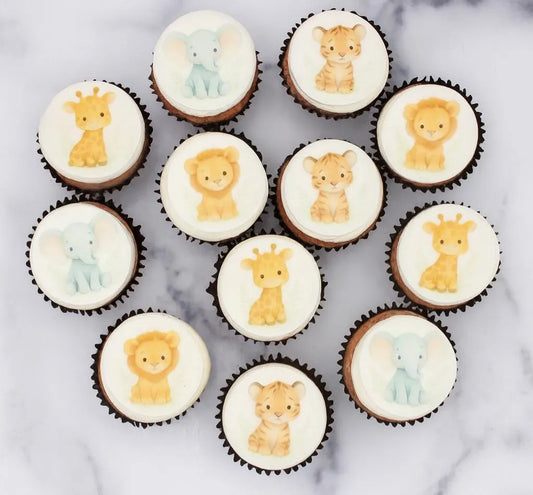 Jungle & Safari Animals Cupcake Toppers (12)