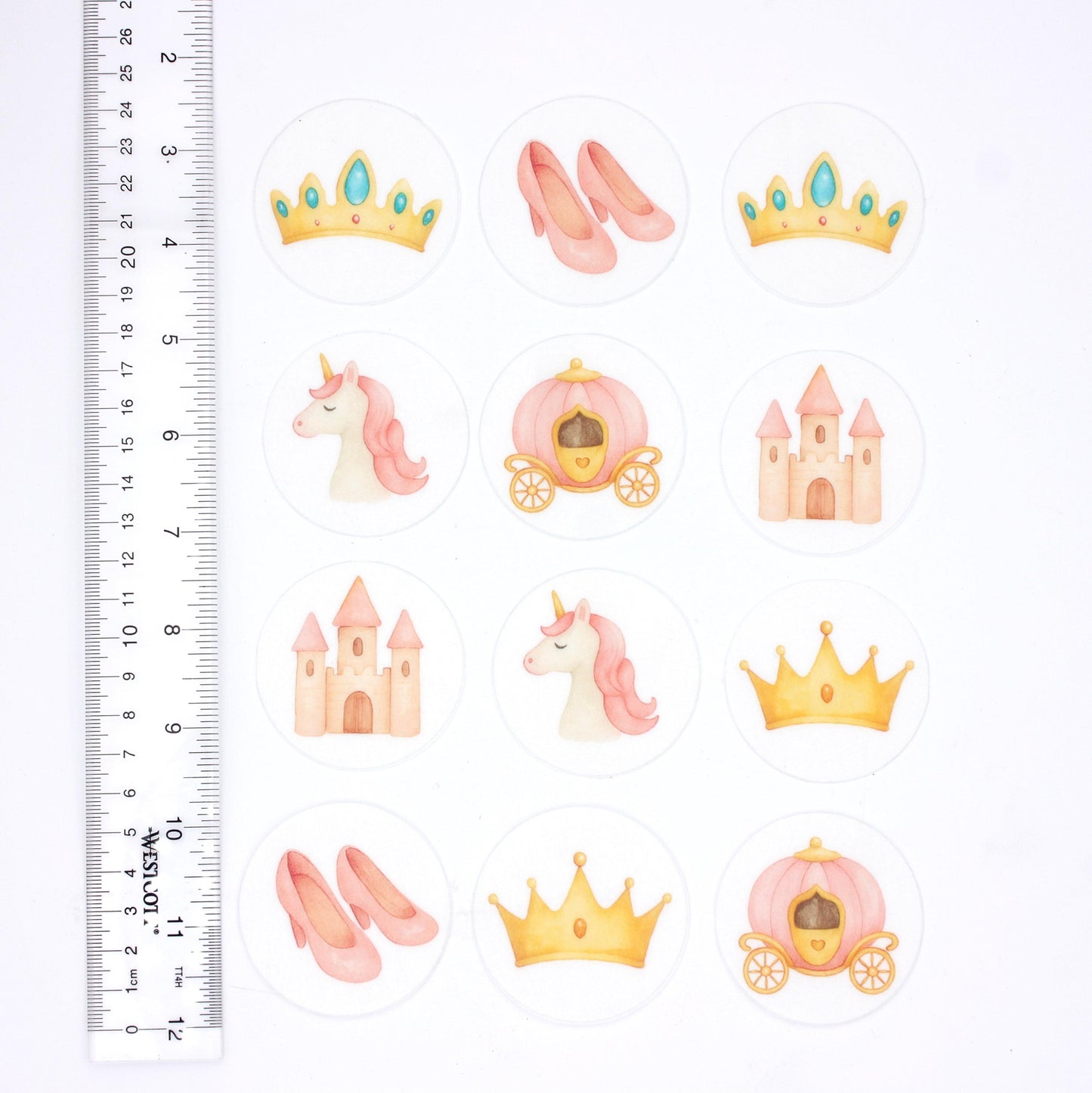 Princess Theme Topper Set- Cupcake, Cookies, and Drink Toppers: Edible Wafer Paper Toppers