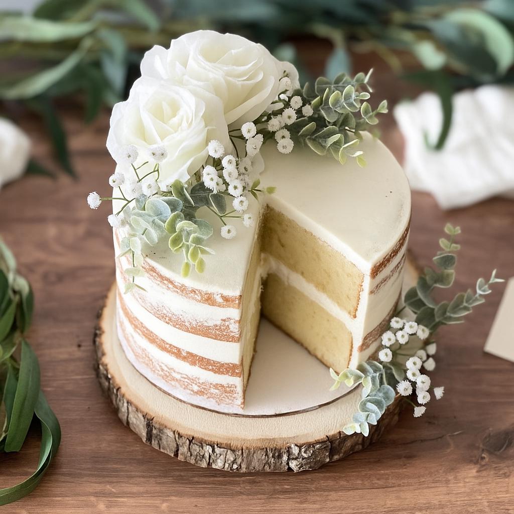 8" Buttercream Cake Iced: Semi-Naked Style - Shipped Frozen Fresh