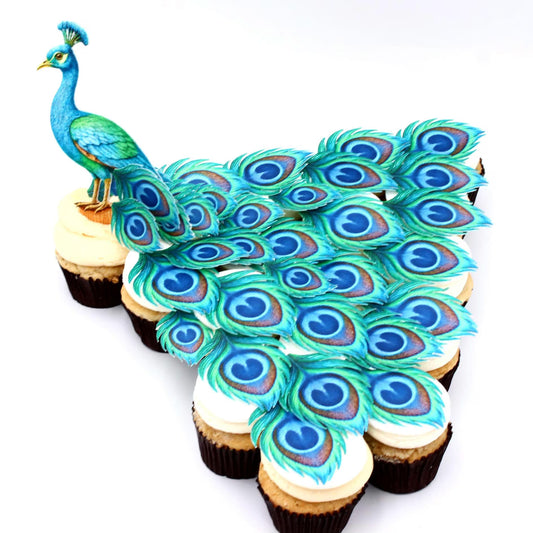 Peacock Cupcake Toppers