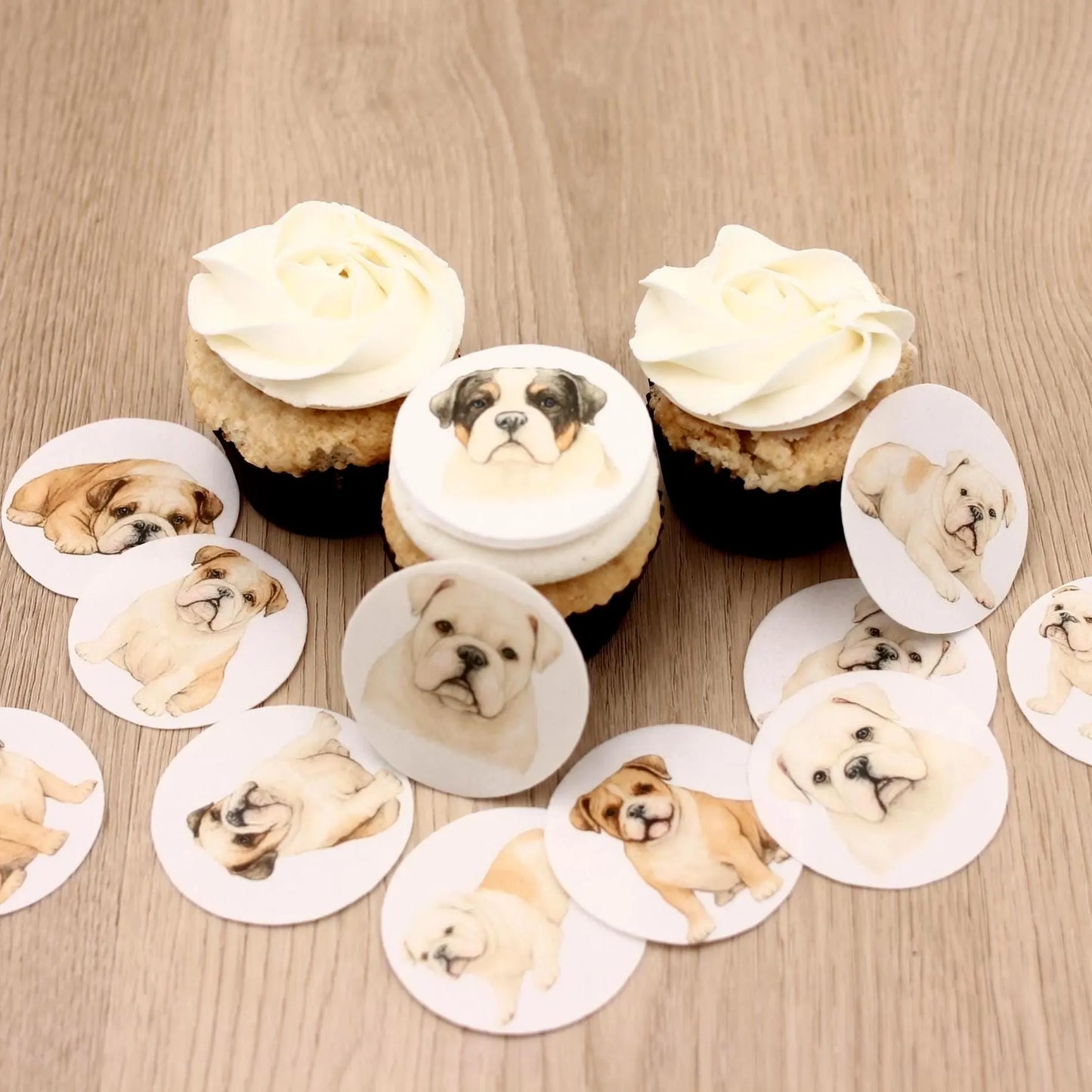 Bulldog Cupcake Toppers (12)