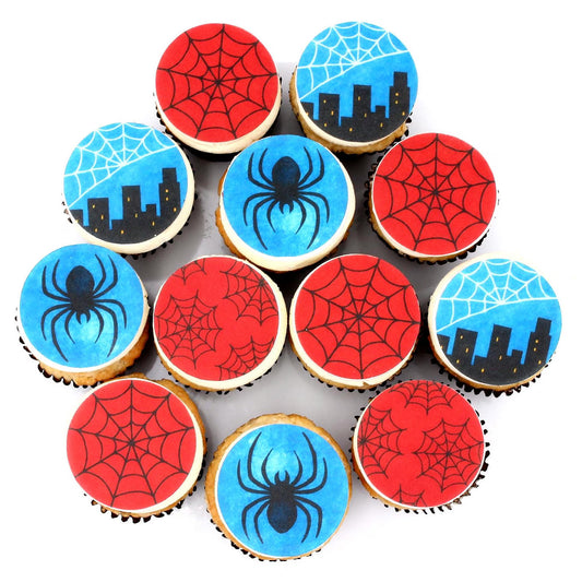Spider Web Cupcake Toppers (12)