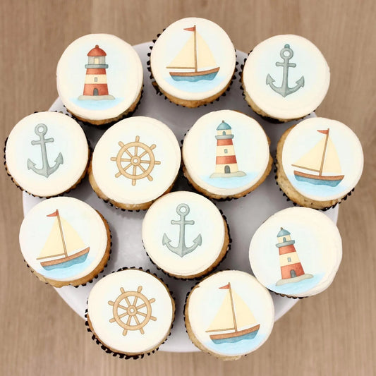 Nautical Cupcake Toppers (12)