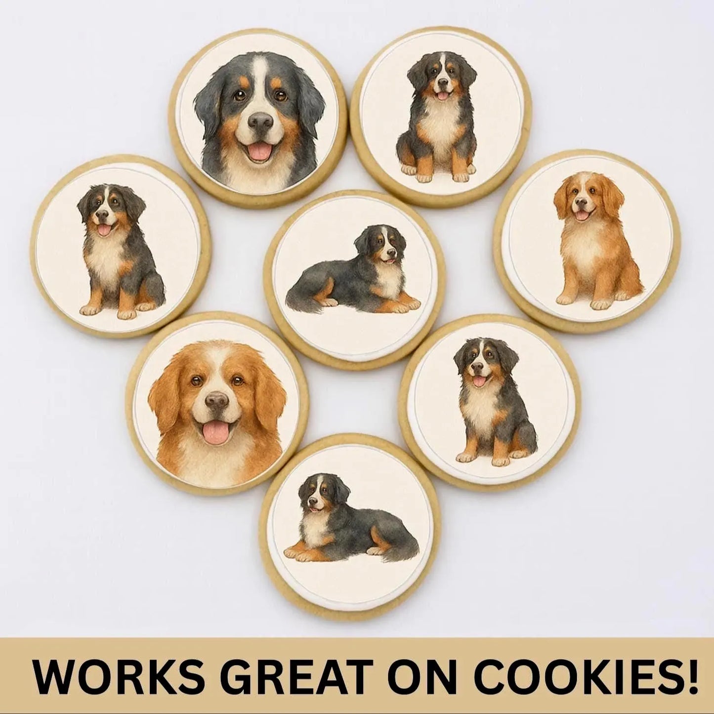 Bernese Mountain Dog Cupcake Toppers (12)