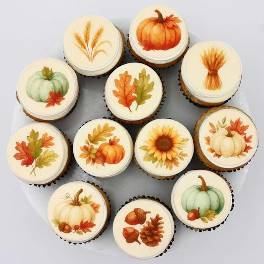 Rustic Harvest Cupcake Toppers (12)