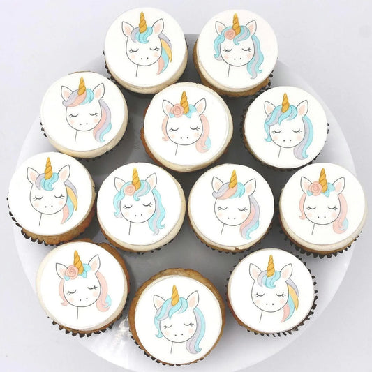 Cute Unicorn Cupcake Toppers (12)