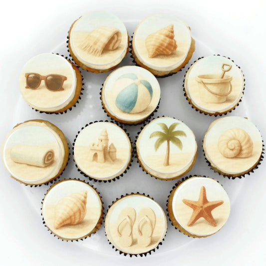Beach Cupcake Toppers (12)