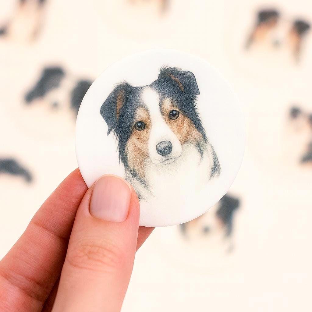 Border Collie- Cupcakes, Cookies Toppers- Edible paper