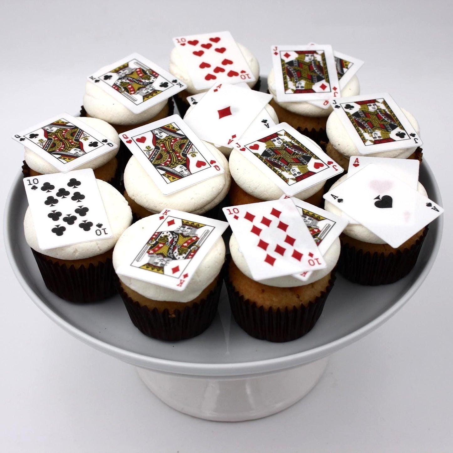 Playing Card Cupcake Toppers: Casino & Game Night (15 Edible Pieces)
