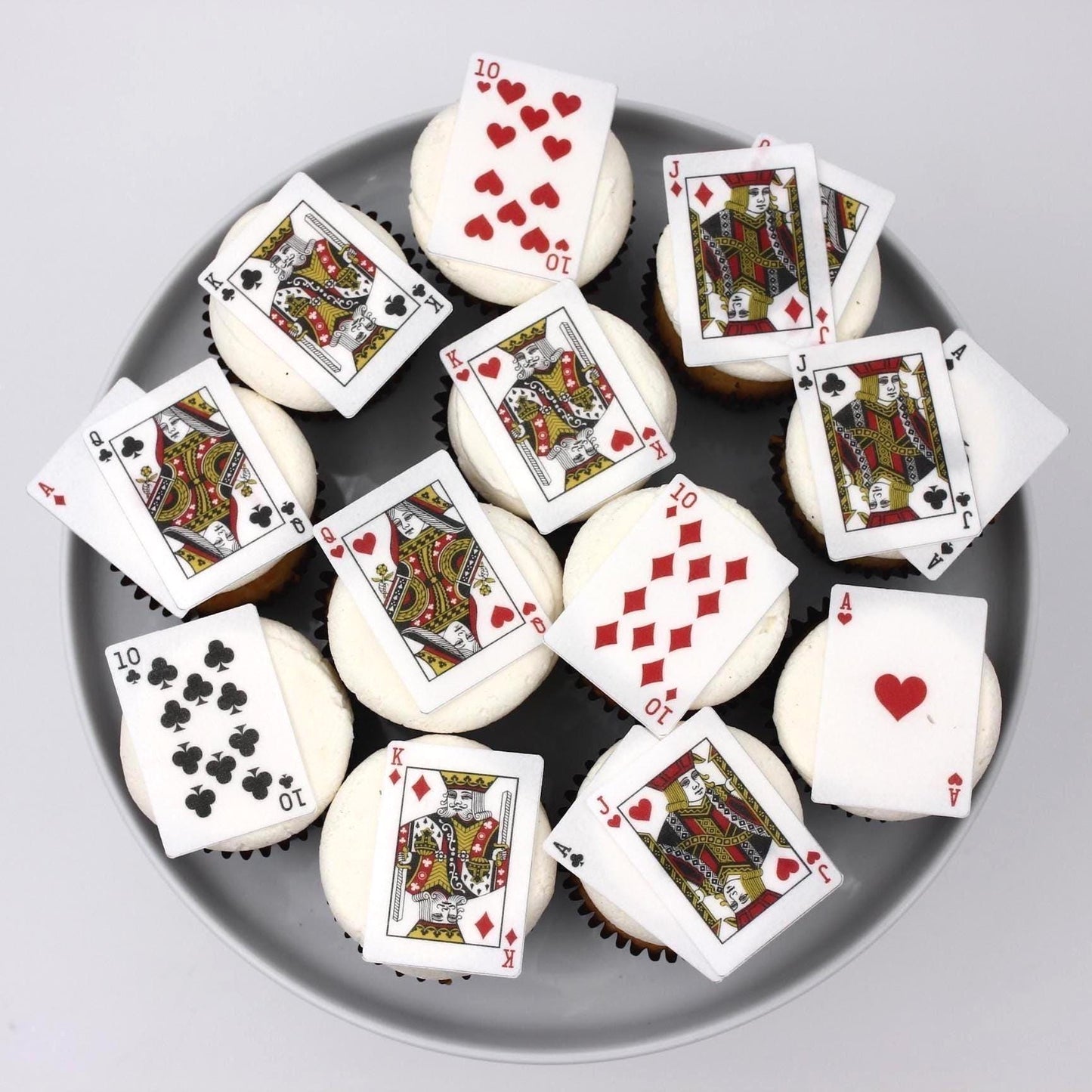 Playing Card Cupcake Toppers: Casino & Game Night (15 Edible Pieces)