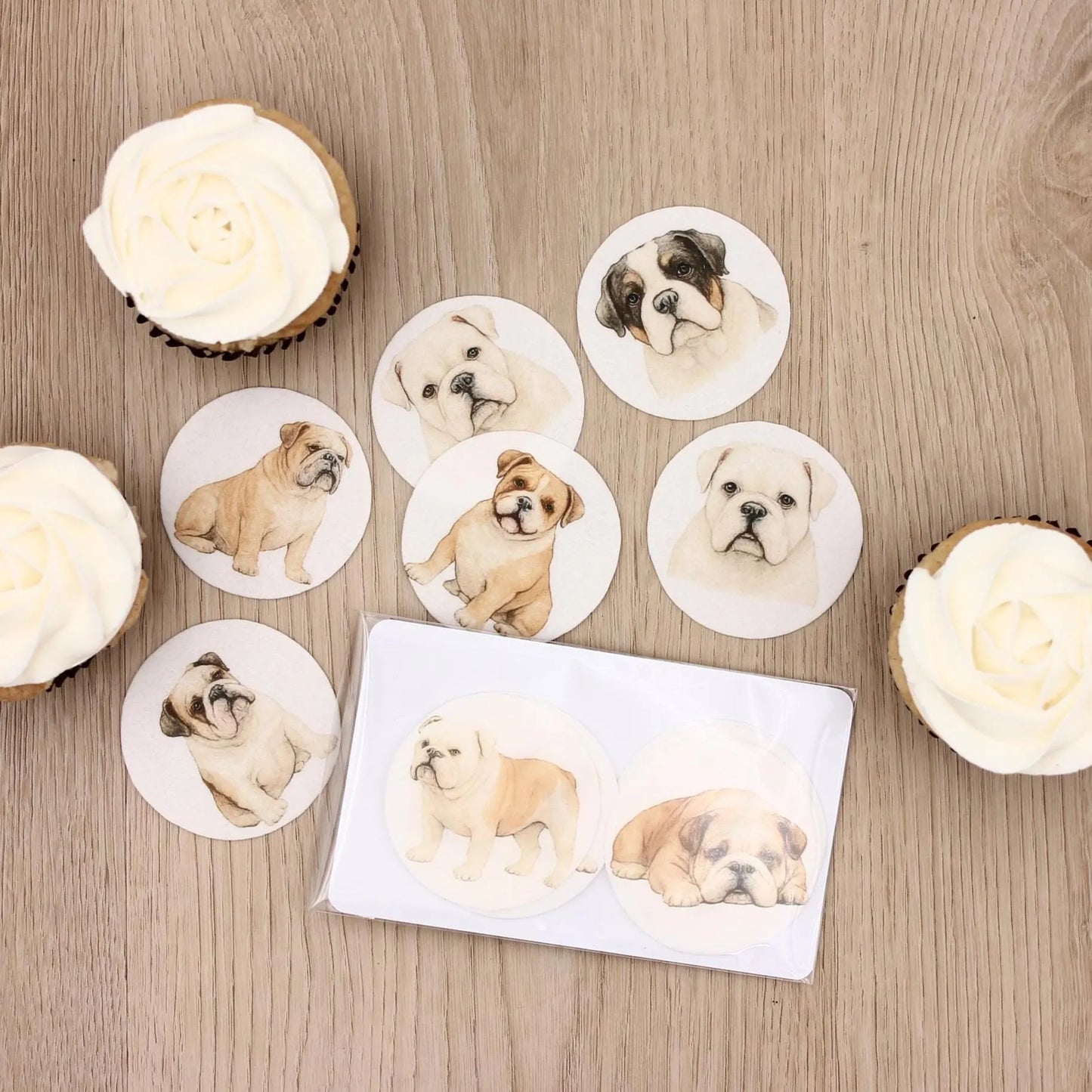 Bulldog Cupcake Toppers (12)