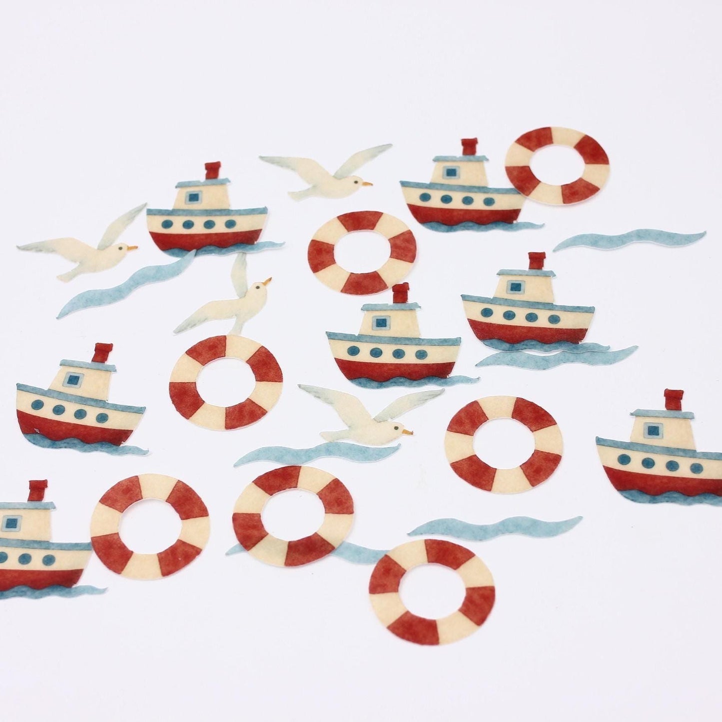 Nautical Cupcake Toppers: Edible Watercolor Designs (24 Pack)