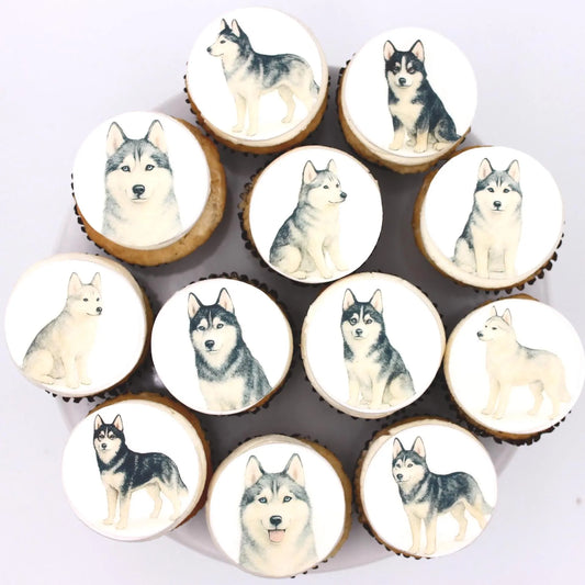 Husky Cupcake Toppers (12)