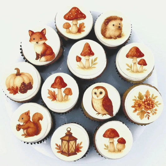 Whimsical Fall Cupcake Toppers (12)