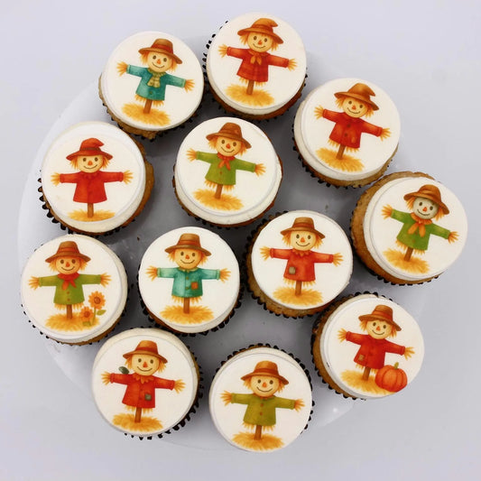 Scarecrow Cupcake Toppers (12)
