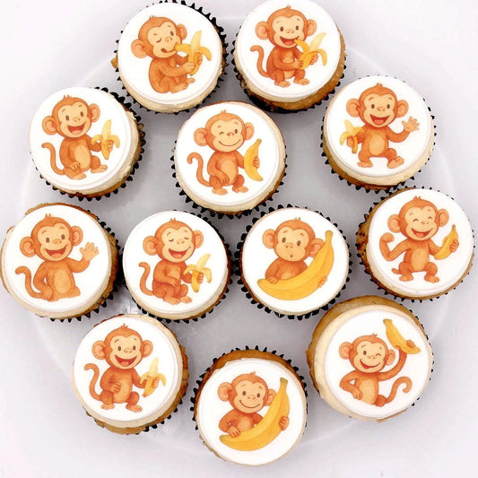 Monkey Cupcake Toppers (12)