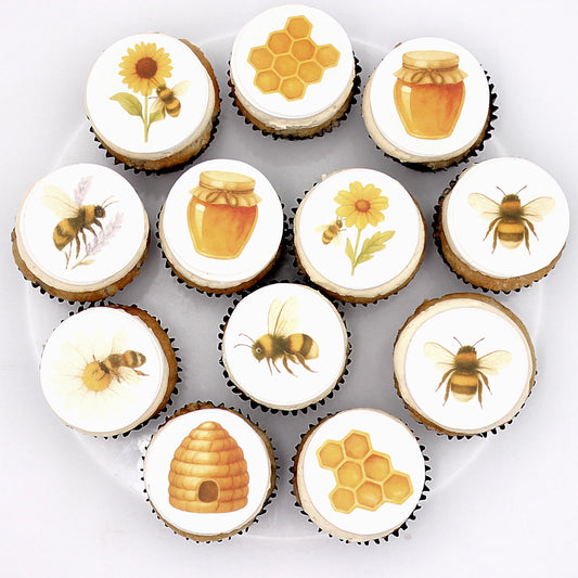 Bee Cupcake Toppers (12)