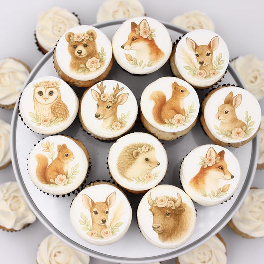 Boho Woodland Animals Cupcake Toppers (12)