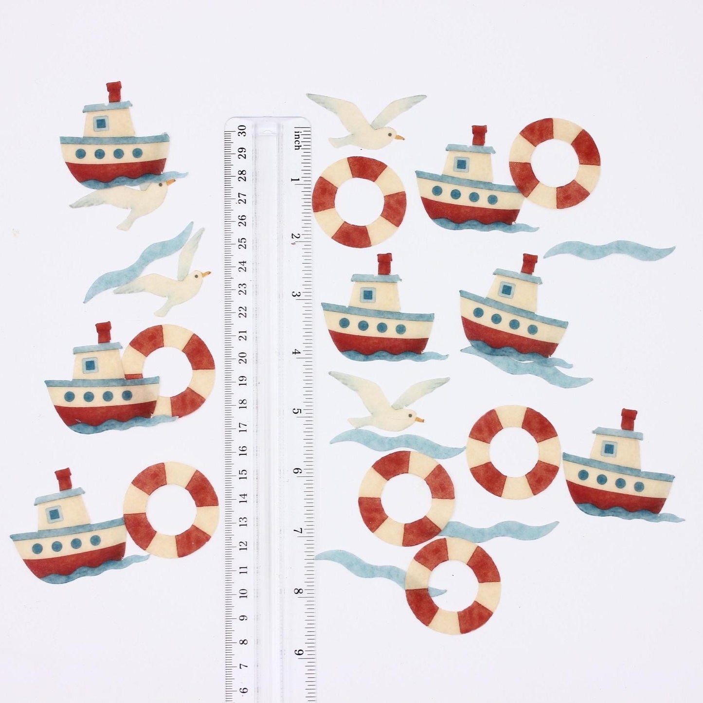 Nautical Cupcake Toppers: Edible Watercolor Designs (24 Pack)