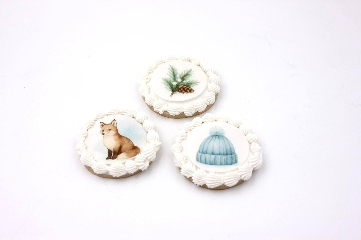 Cozy Winter Cookies & Cupcakes – Woodland Blue Collection (10pc) Topper Set