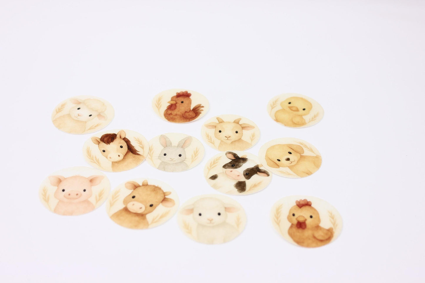 Farm Animals (10pc) Topper Set- Edible Cupcake/ Cookie/Drink Toppers, Edible Wafer Paper