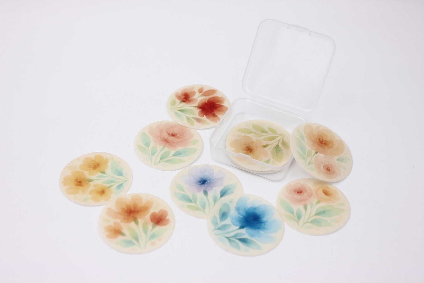Watercolor Flowers (10pc) Topper Set- Pre-Cut Edible Cupcake/ Cookie/Drink Toppers, Edible Wafer Paper