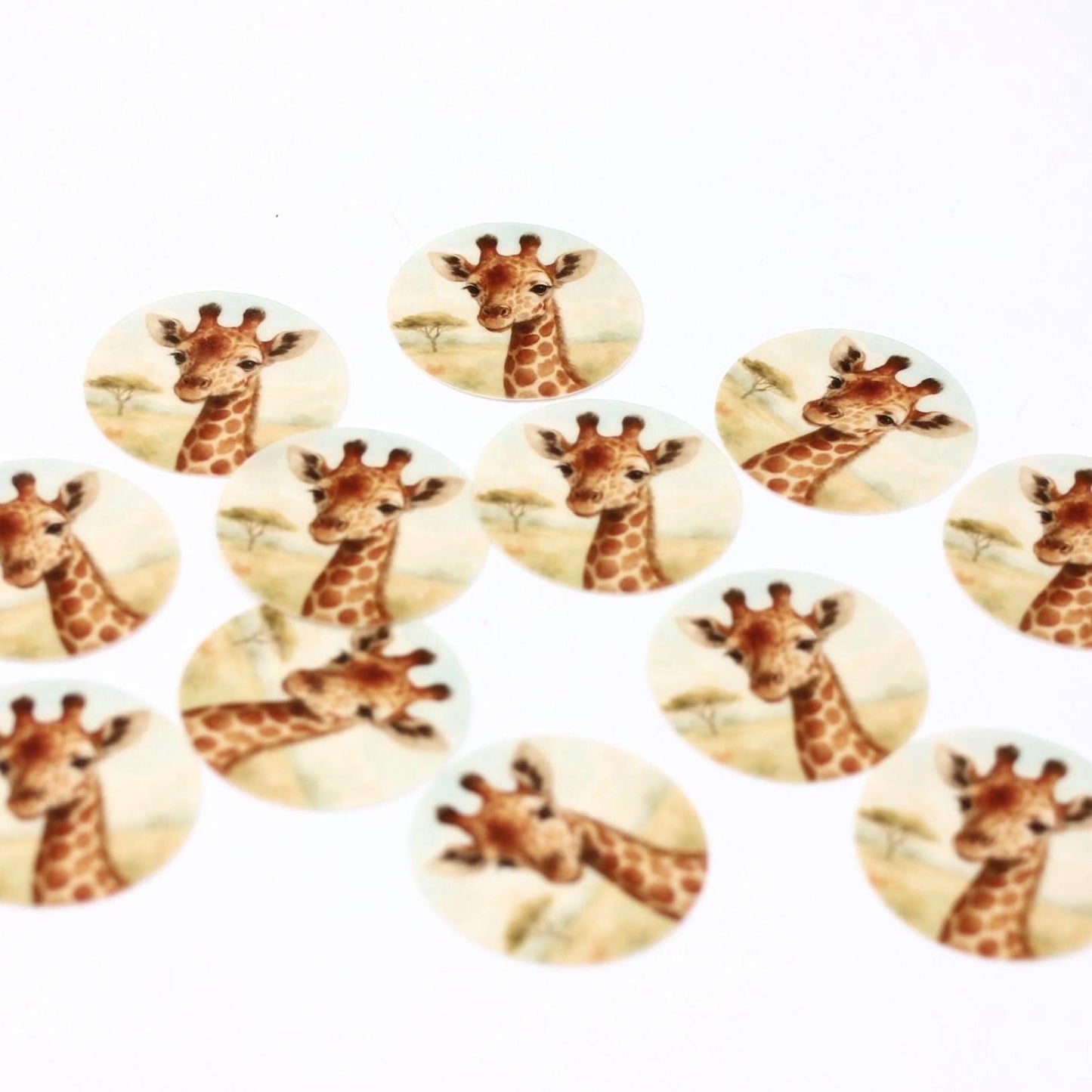 Safari Giraffe Edible Cupcake/ Cookie/Drink Toppers, Edible Wafer Paper